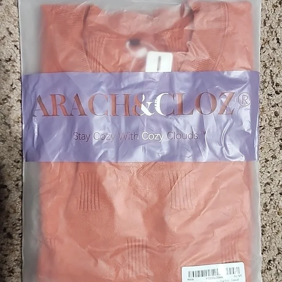 Arach&Cloz Women's Soft V Neck Long Sleeve Light Weight Sweater Tops - Picture 3 of 3